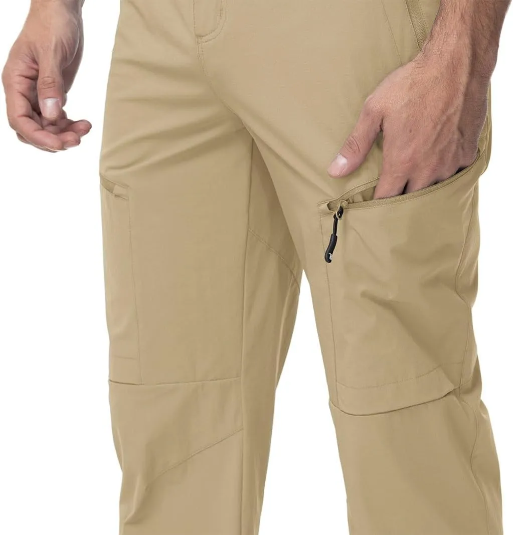 YSENTO Men's Cargo Hiking Pants Lightweight 5 Zipper Pockets Stretch Quick Dry Camping Fishing Travel Pants